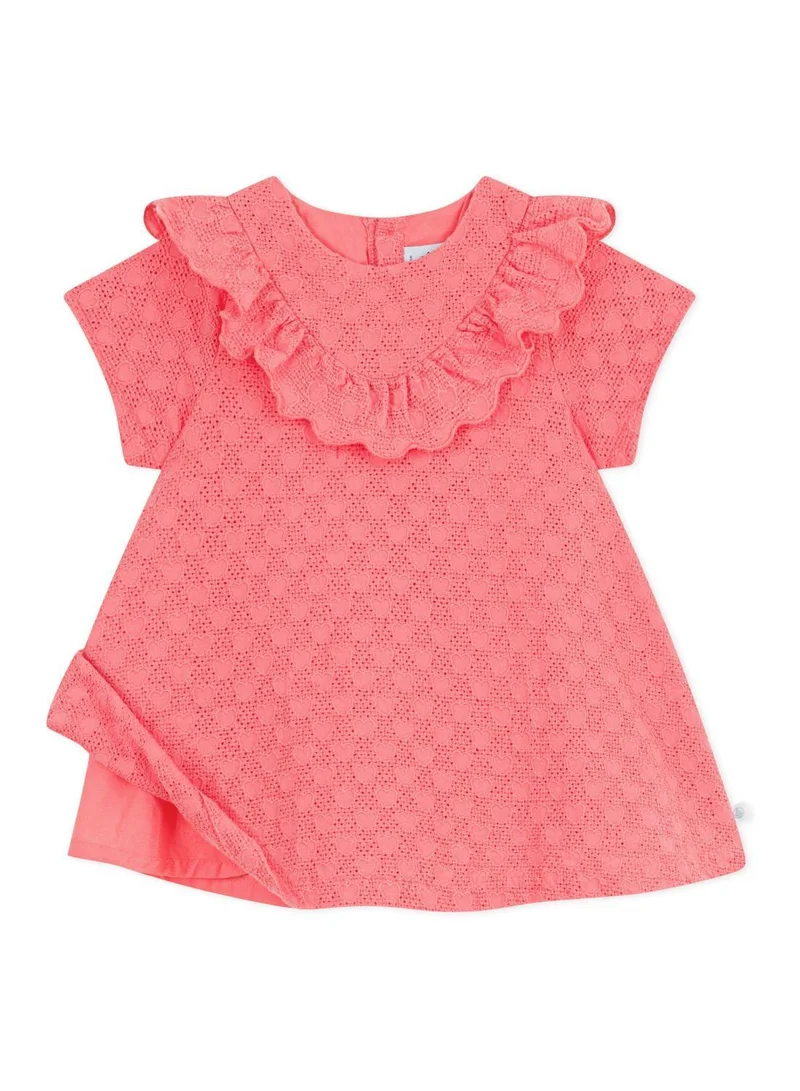 بيتي باتو Babies' dress in broderie anglaise with short sleeves and a hearts motif